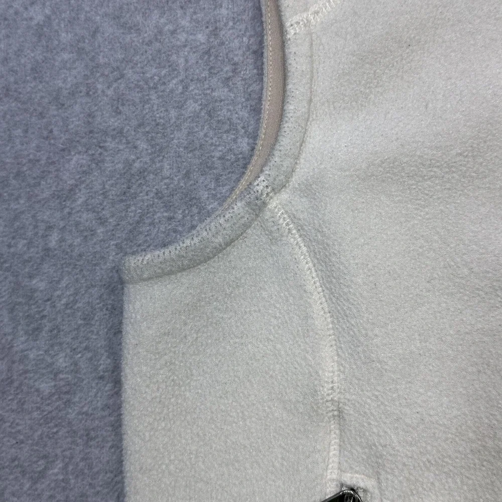 Patagonia Synchilla Fleece Vest Womens Medium Off White Zip Pockets 25165 F0